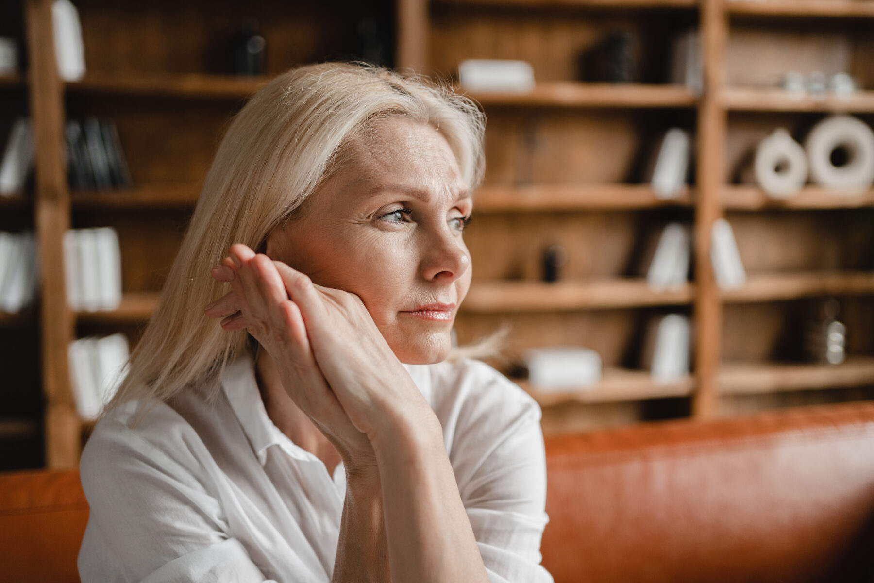 A woman concerned about her wellbeing